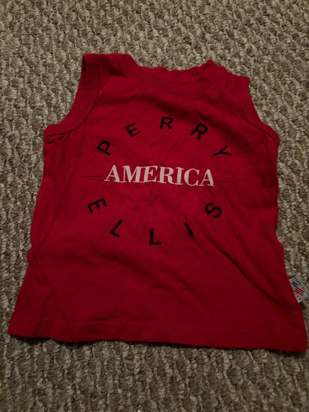 Perry Ellis Red Kids Tank Top with 'AMERICA' Graphic